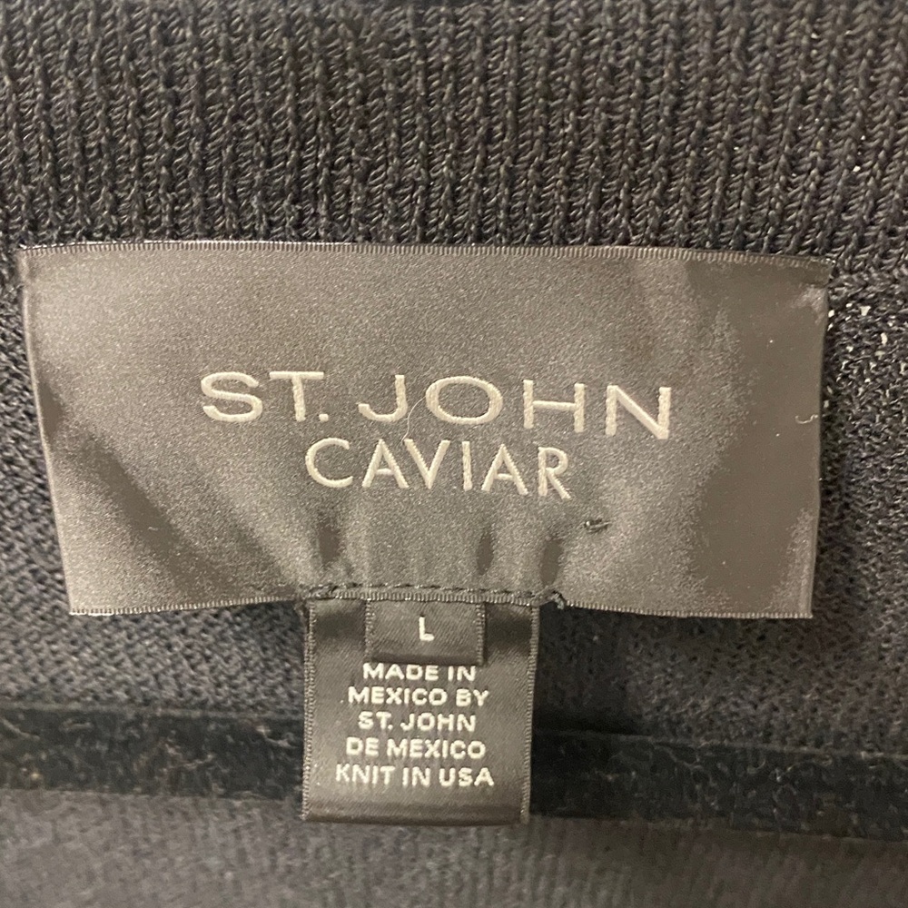 St. John - Black Cardigan & Cami knit set-with Gold Buttons - Picture 3 of 11